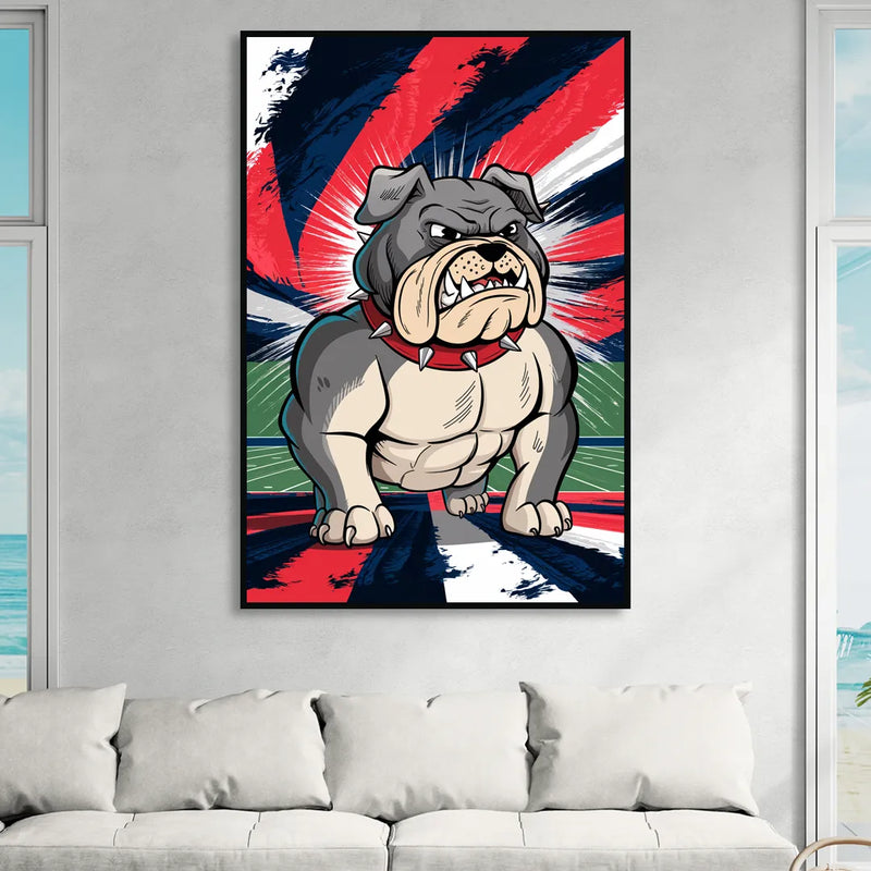 Fresno State Bulldogs Pride Living Room - Black Canvas Wall Art