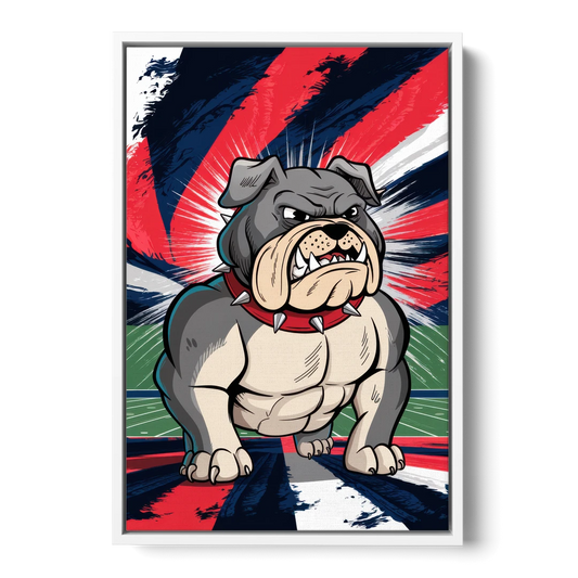 Fresno State Bulldogs Pride - White Framed Canvas Wall Art - Front