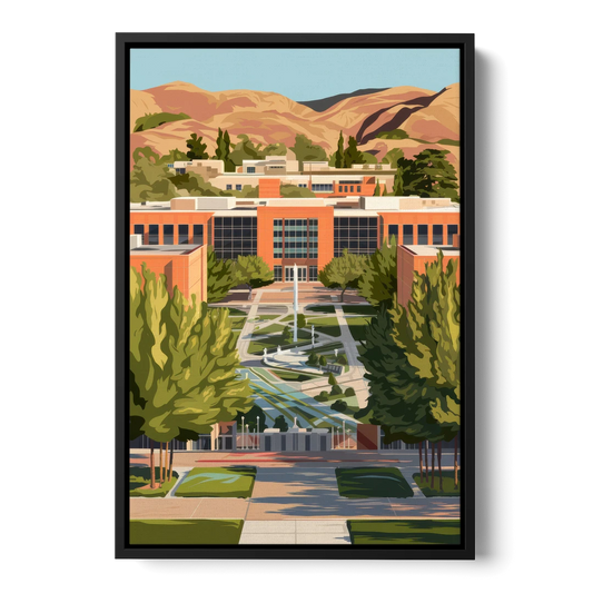 Fresno State Campus Vibes - Black Framed Canvas Wall Art - Front