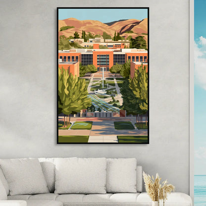 Fresno State Campus Vibes Sitting Room - Black Canvas Wall Art