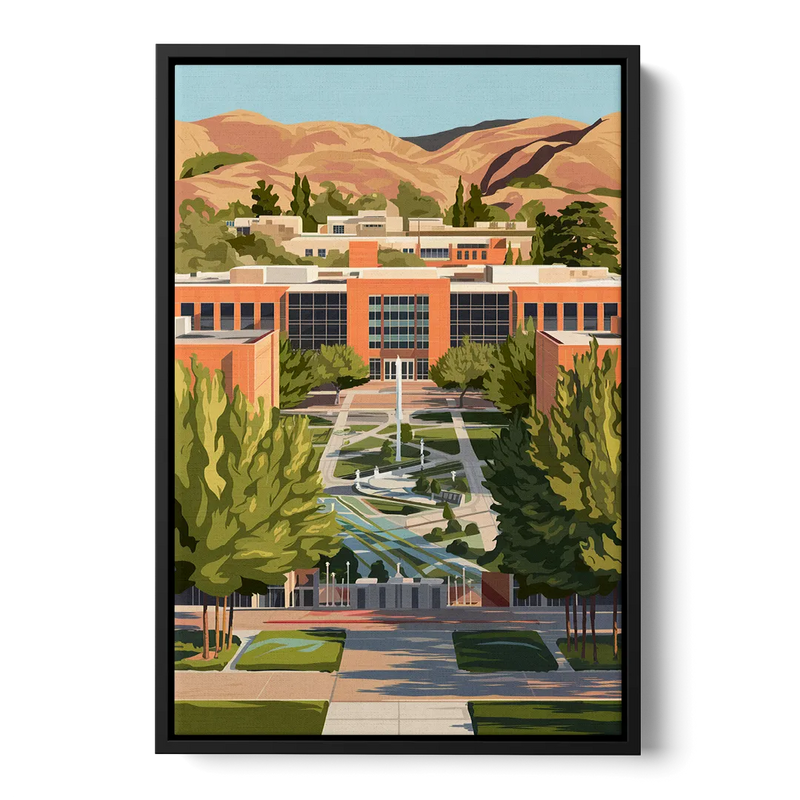 Fresno State Campus Vibes Front - Black Canvas Wall Art