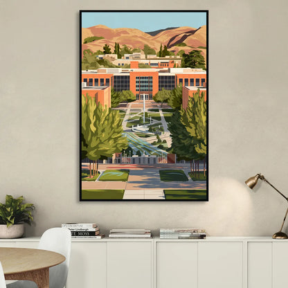 Fresno State Campus Vibes Living Room - Black Canvas Wall Art