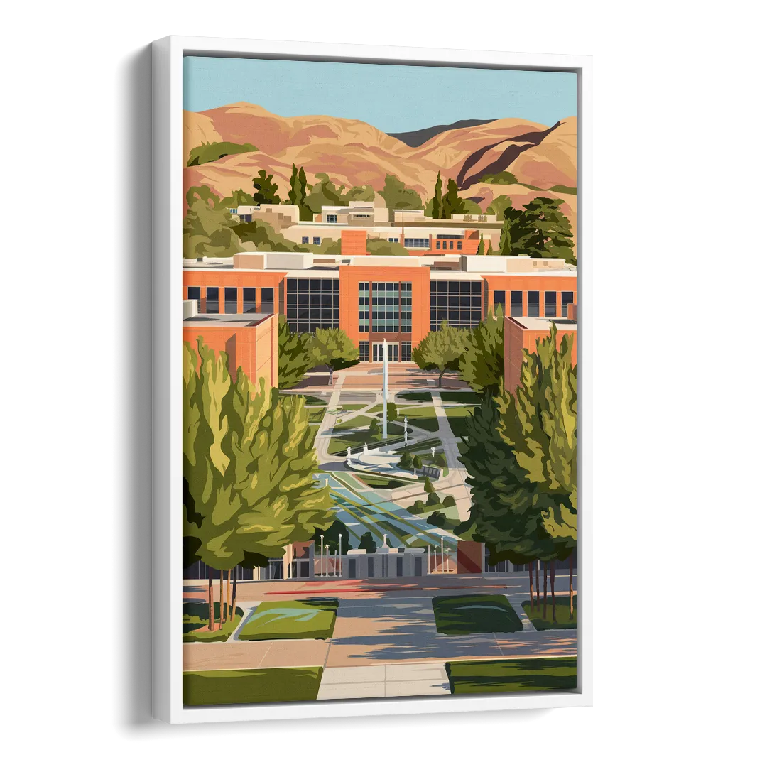 Fresno State Campus Vibes Side - White Canvas Wall Art