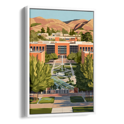 Fresno State Campus Vibes Side - White Canvas Wall Art