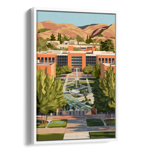 Fresno State Campus Vibes Side - White Canvas Wall Art