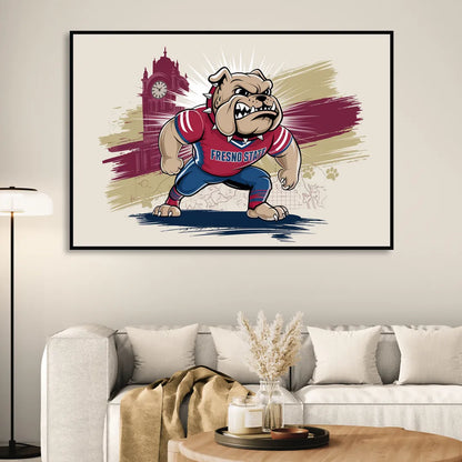 Fresno State Fans Unite Sitting Room - Black Canvas Wall Art