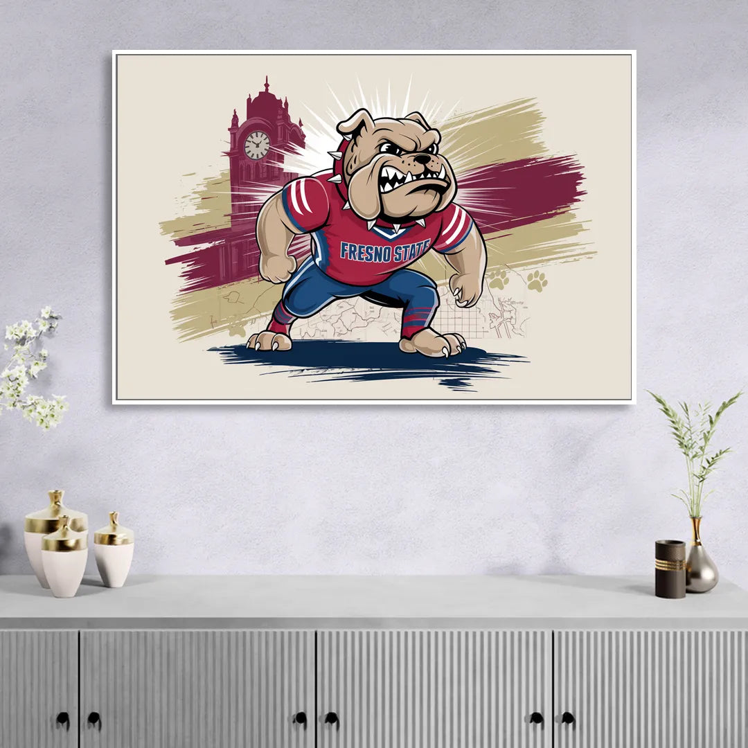 Fresno State Fans Unite Sitting Room - White Canvas Wall Art