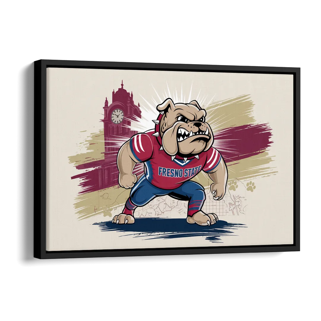 Fresno State Fans Unite Side - Black Canvas Wall Art