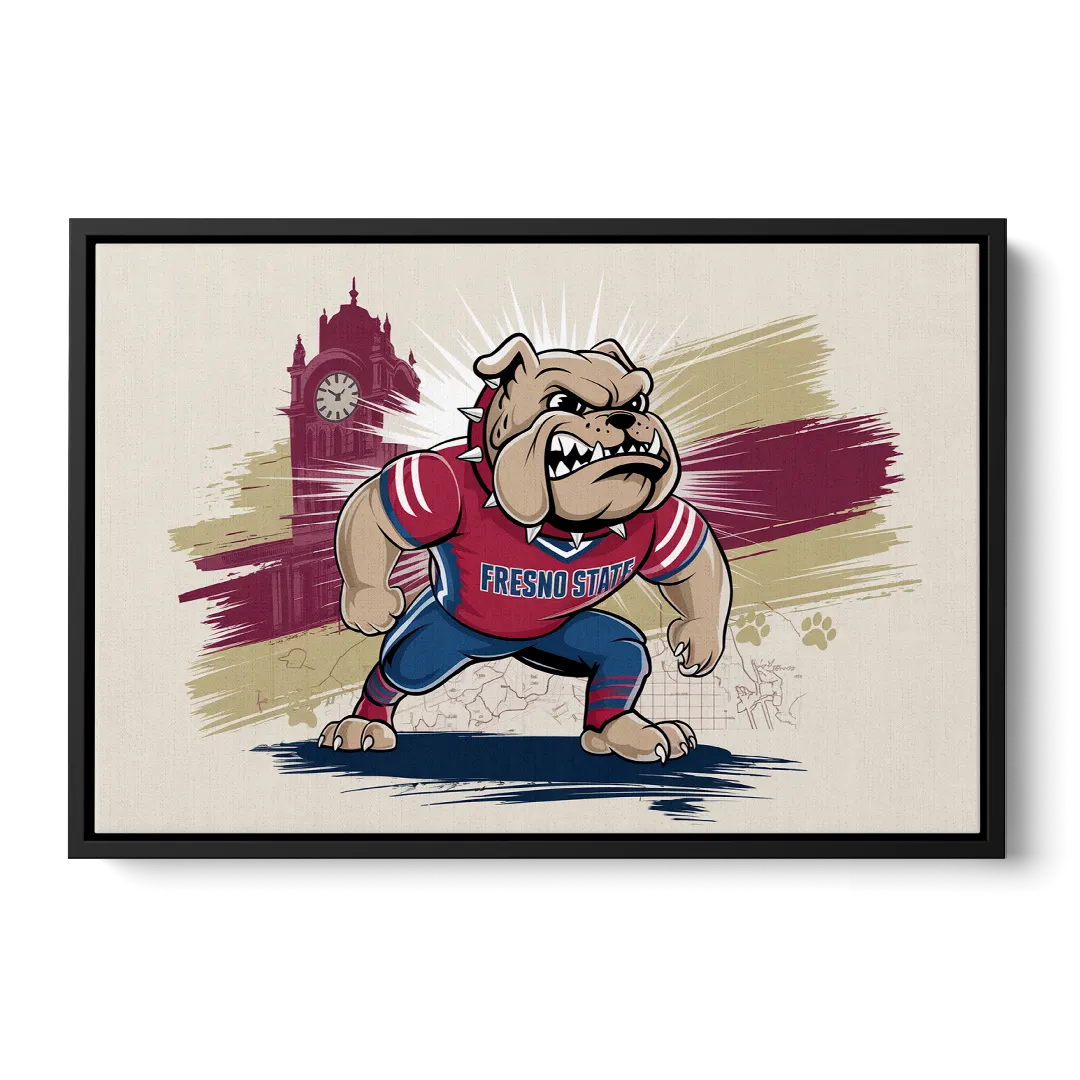 Fresno State Fans Unite Front - Black Canvas Wall Art
