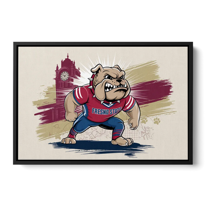 Fresno State Fans Unite Front - Black Canvas Wall Art