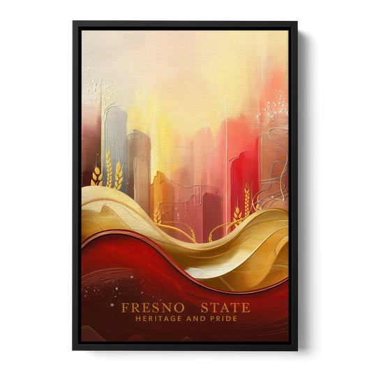 Fresno State Heritage and Pride - Black Framed Canvas Wall Art - Front