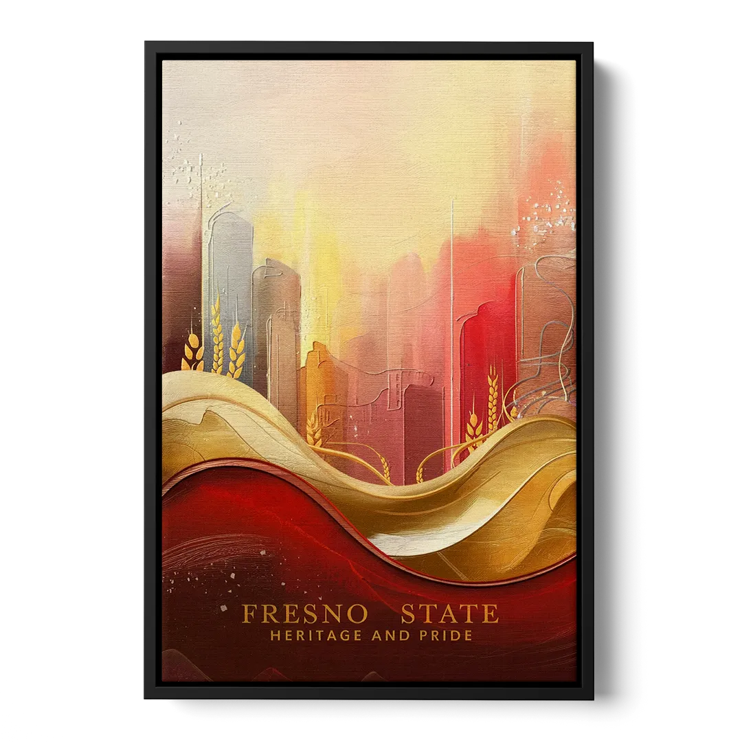 Fresno State Heritage and Pride Front - Black Canvas Wall Art