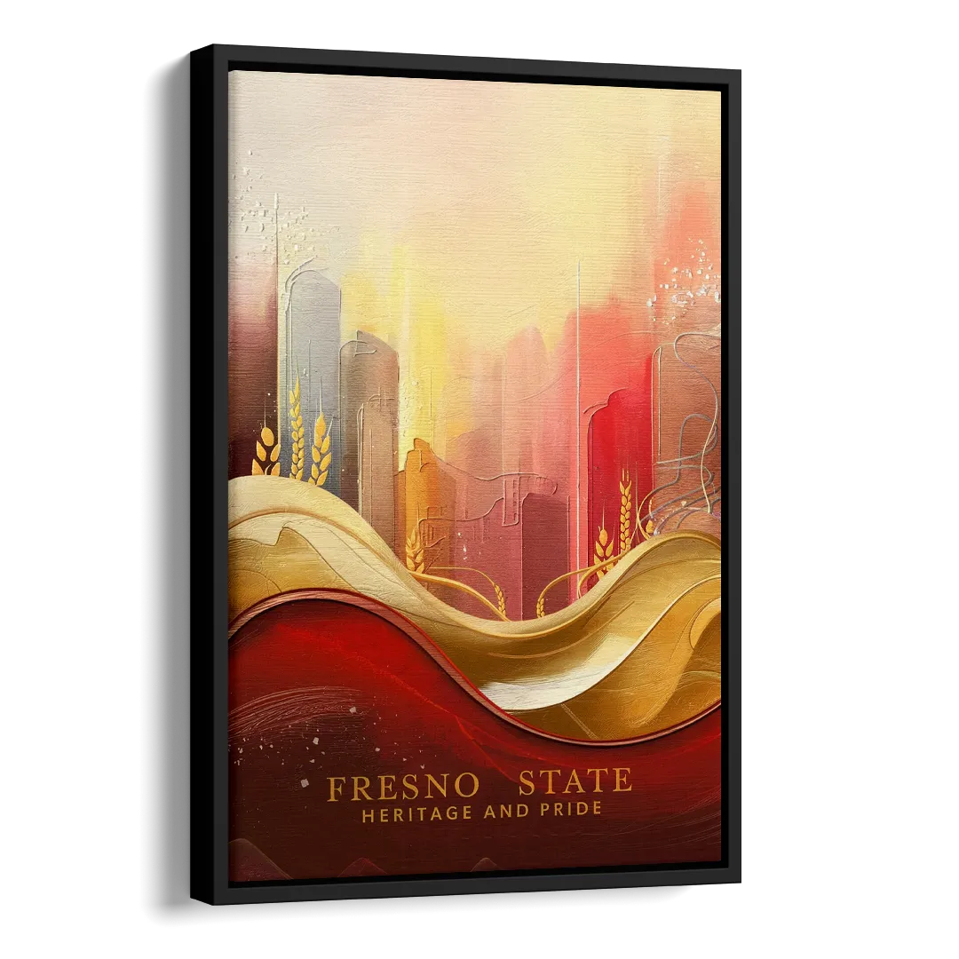 Fresno State Heritage and Pride Side - Black Canvas Wall Art