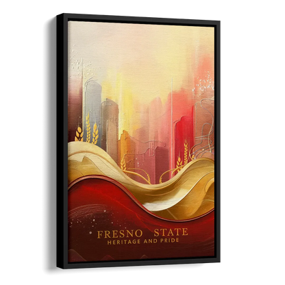 Fresno State Heritage and Pride Side - Black Canvas Wall Art