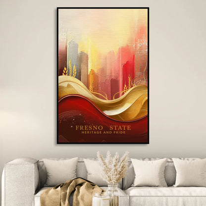 Fresno State Heritage and Pride Sitting Room - Black Canvas Wall Art