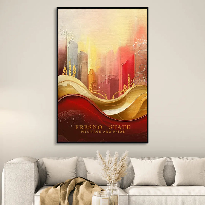Fresno State Heritage and Pride Sitting Room - Black Canvas Wall Art