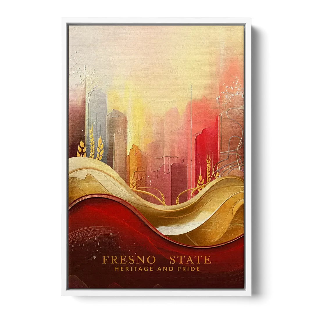 Fresno State Heritage and Pride Front - White Canvas Wall Art