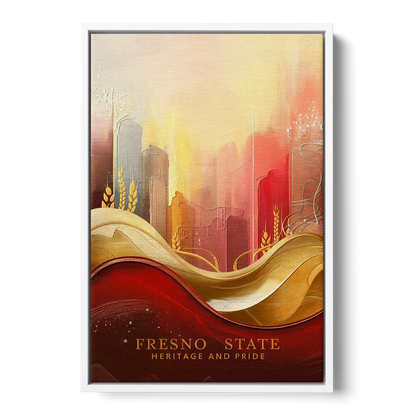 Fresno State Heritage and Pride Front - White Canvas Wall Art