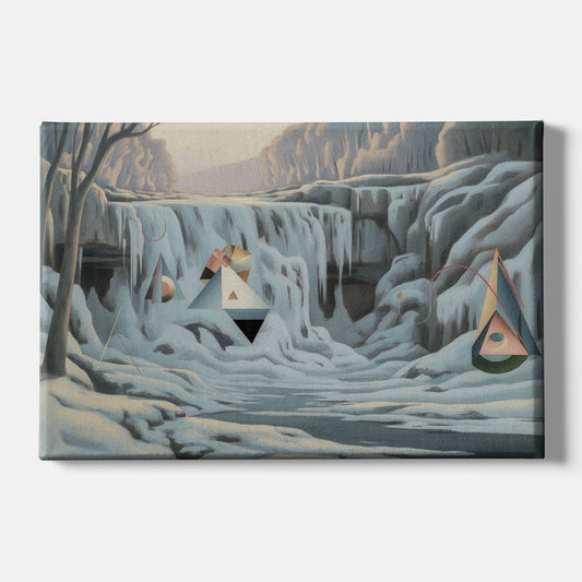 Frozen Falls in Winter - Canvas Wall Art