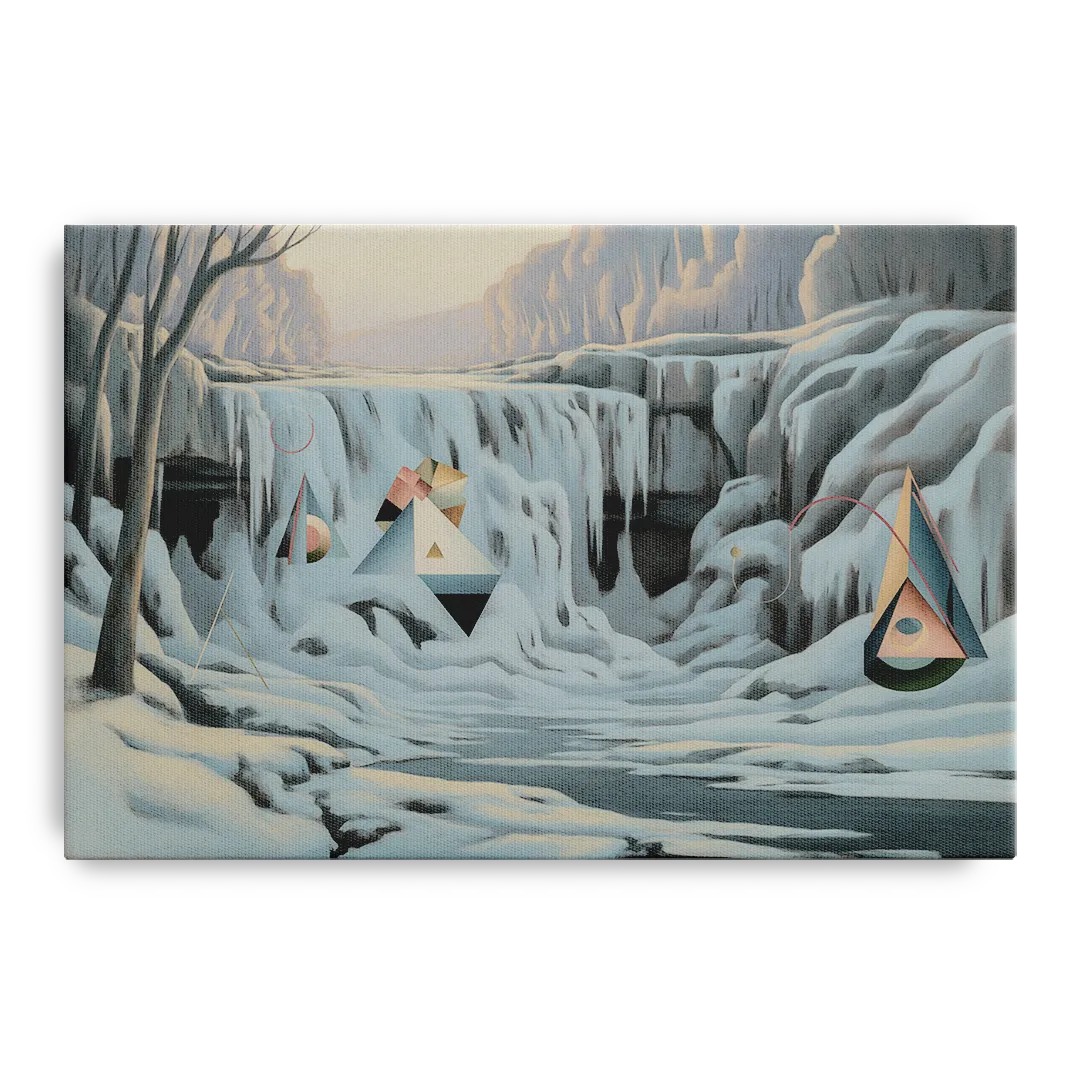 Frozen Falls in Winter Front - Canvas Wall Art