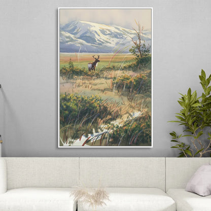 Frozen Tundra Sitting Room - White Canvas Wall Art