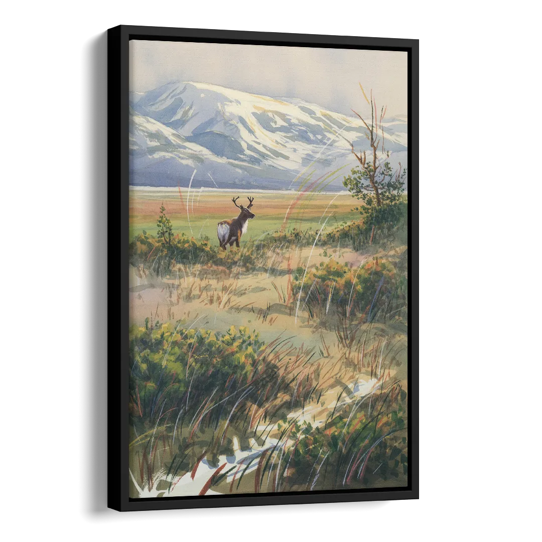 Frozen Tundra Side - Black Canvas Wall Art