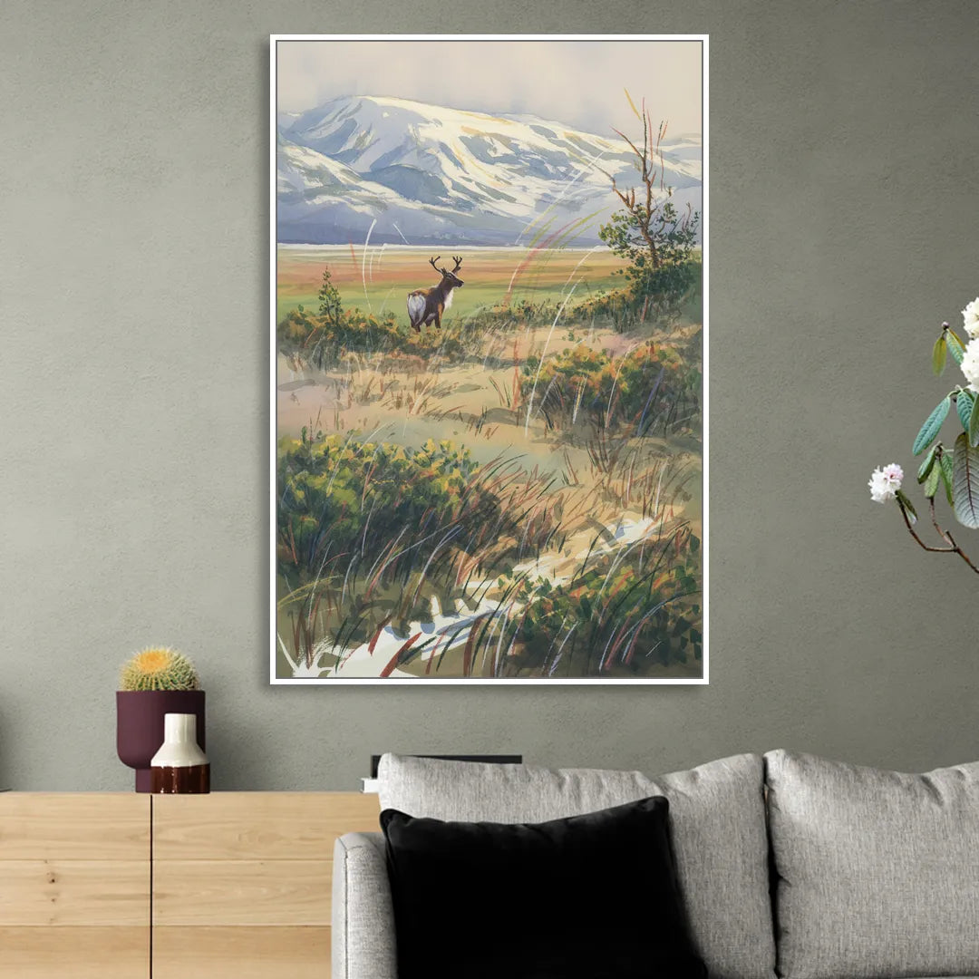 Frozen Tundra Living Room - White Canvas Wall Art