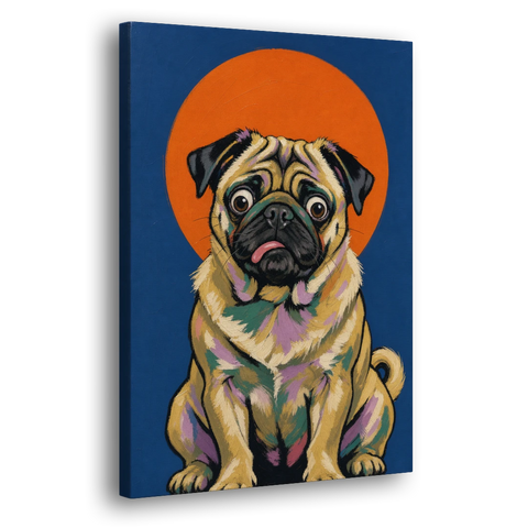 Funny Dog Canvas Art of a Confused Pug - Canvas Wall Art - Side