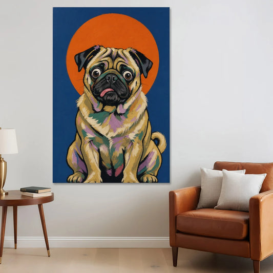 Funny Dog Canvas Art of a Confused Pug - Canvas Wall Art - Sofa - 40x60