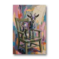 Funny Wall Art for the Living Room Goat Throne - Canvas Wall Art - Front