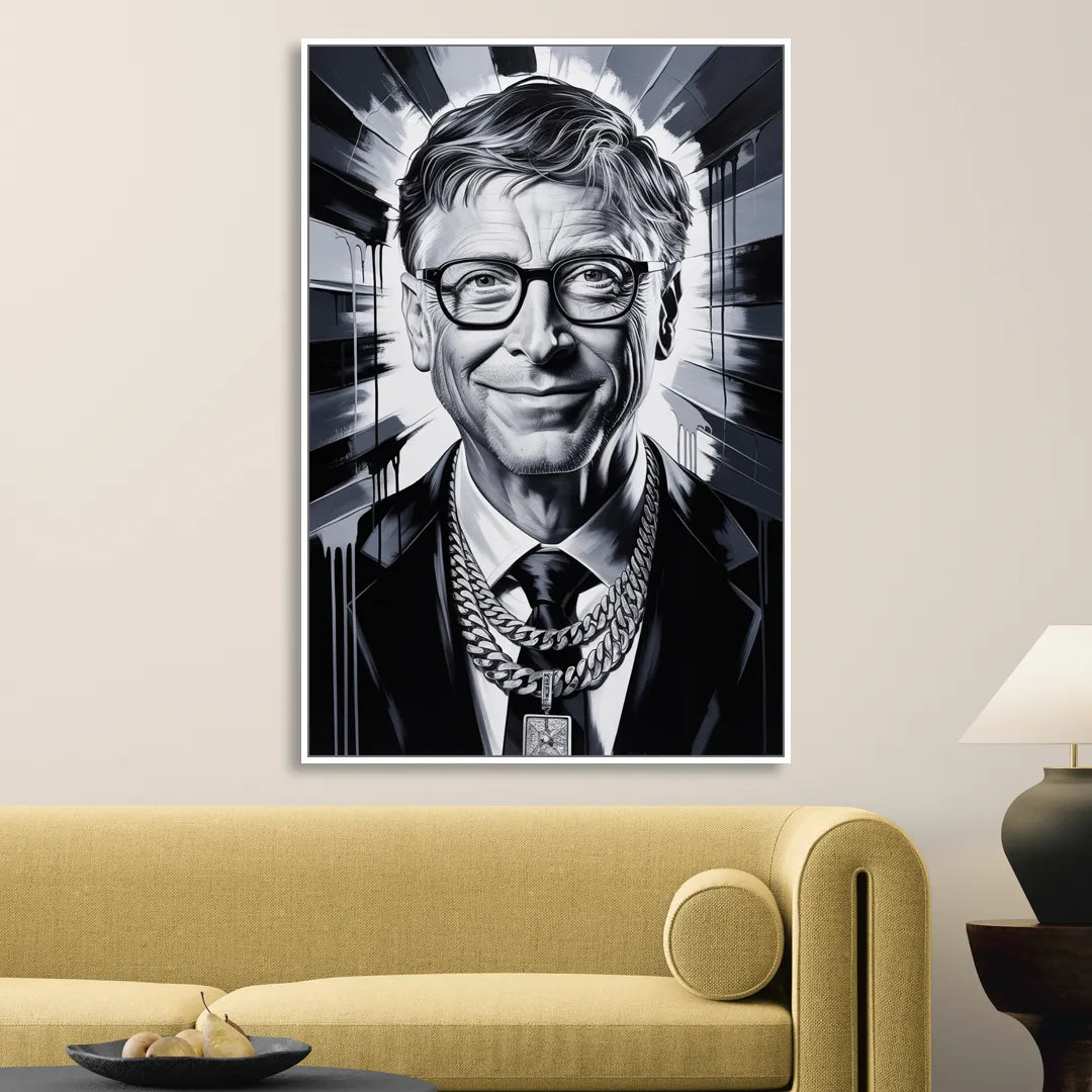 Future Code Living Room - White Canvas Wall Art