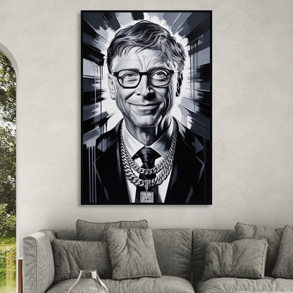 Future Code Living Room - Black Canvas Wall Art