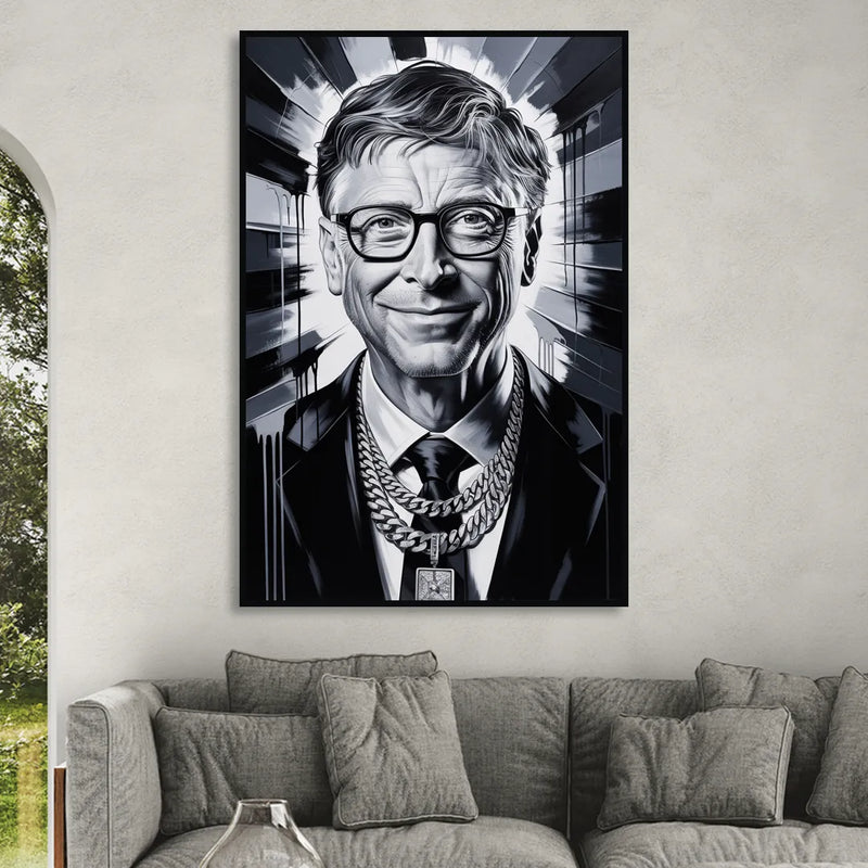 Future Code Living Room - Black Canvas Wall Art