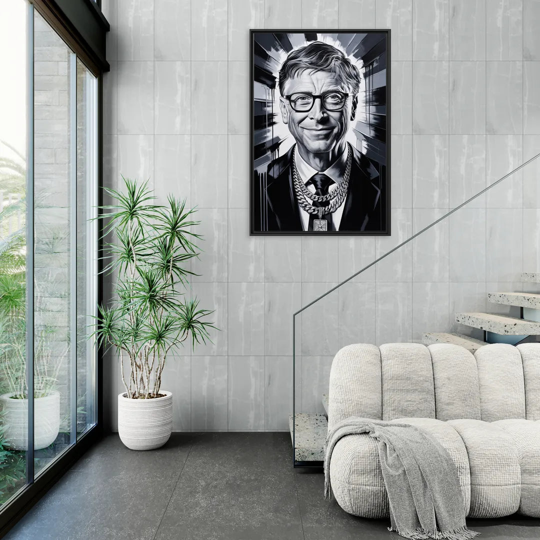 Future Code - Living Room Black Frame Canvas