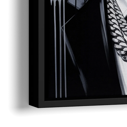 Future Code - Close-Up Black Frame Canvas