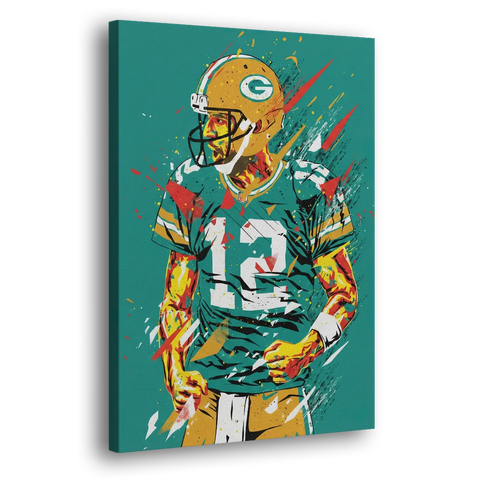 Green Bay Packers Pop Art - Aaron Rodgers - Canvas Wall Art