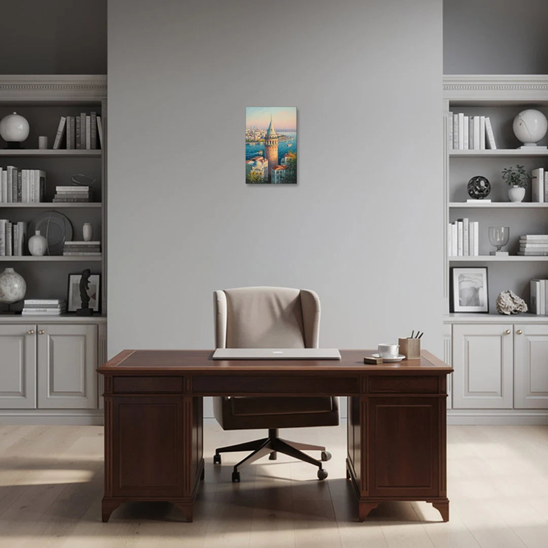 Galata Tower View - Canvas Wall Art - Office - 12x18