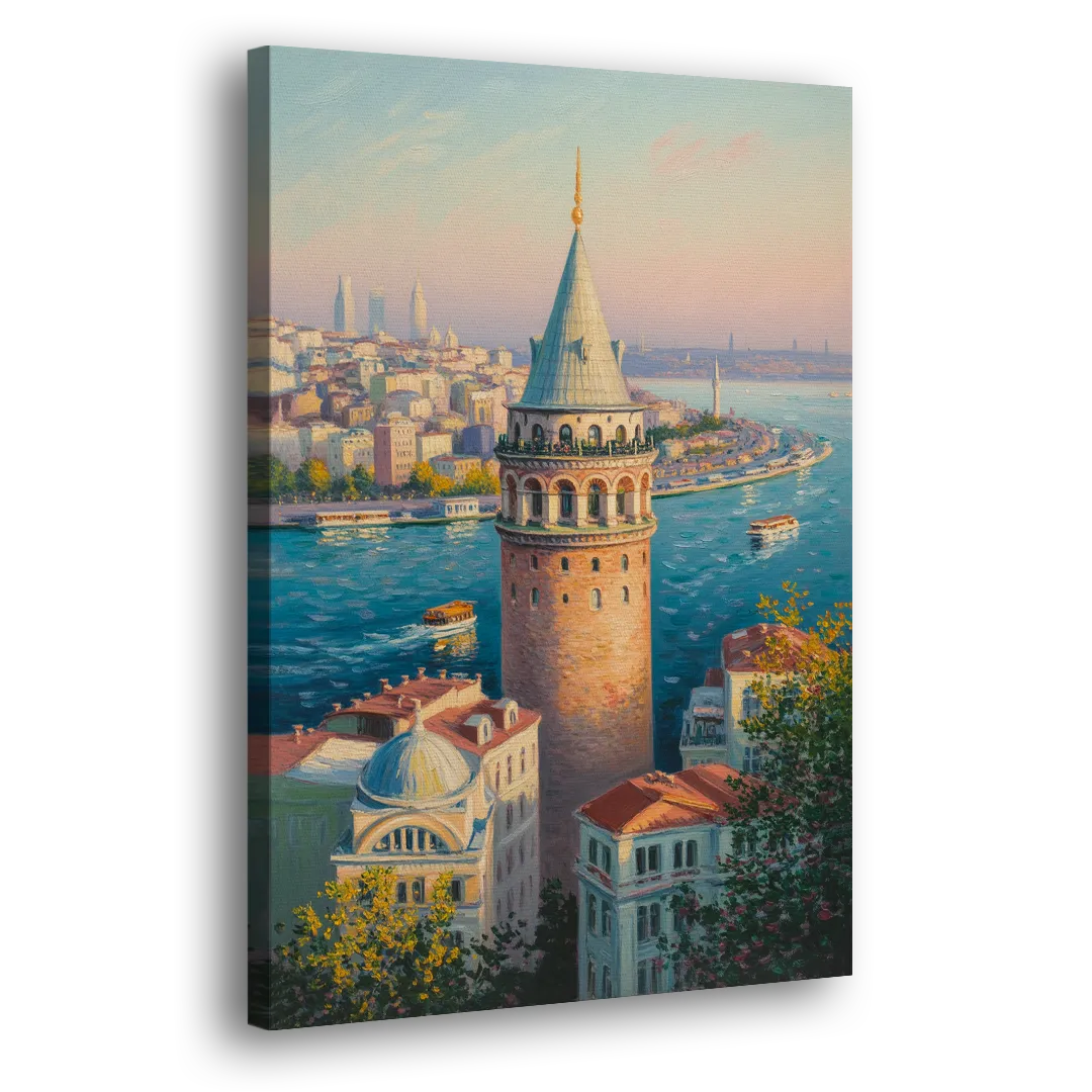 Galata Tower View Side - Canvas Wall Art