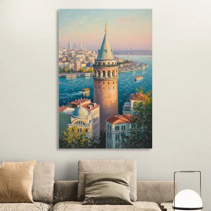 Galata Tower View Sitting Room - Canvas Wall Art