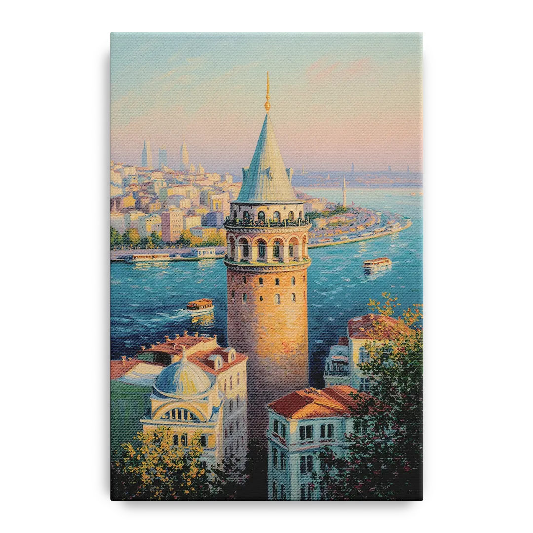 Galata Tower View Front - Canvas Wall Art