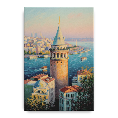 Galata Tower View Front - Canvas Wall Art