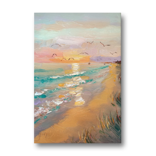 Galveston Beach Sunrise - Canvas Wall Art - Front