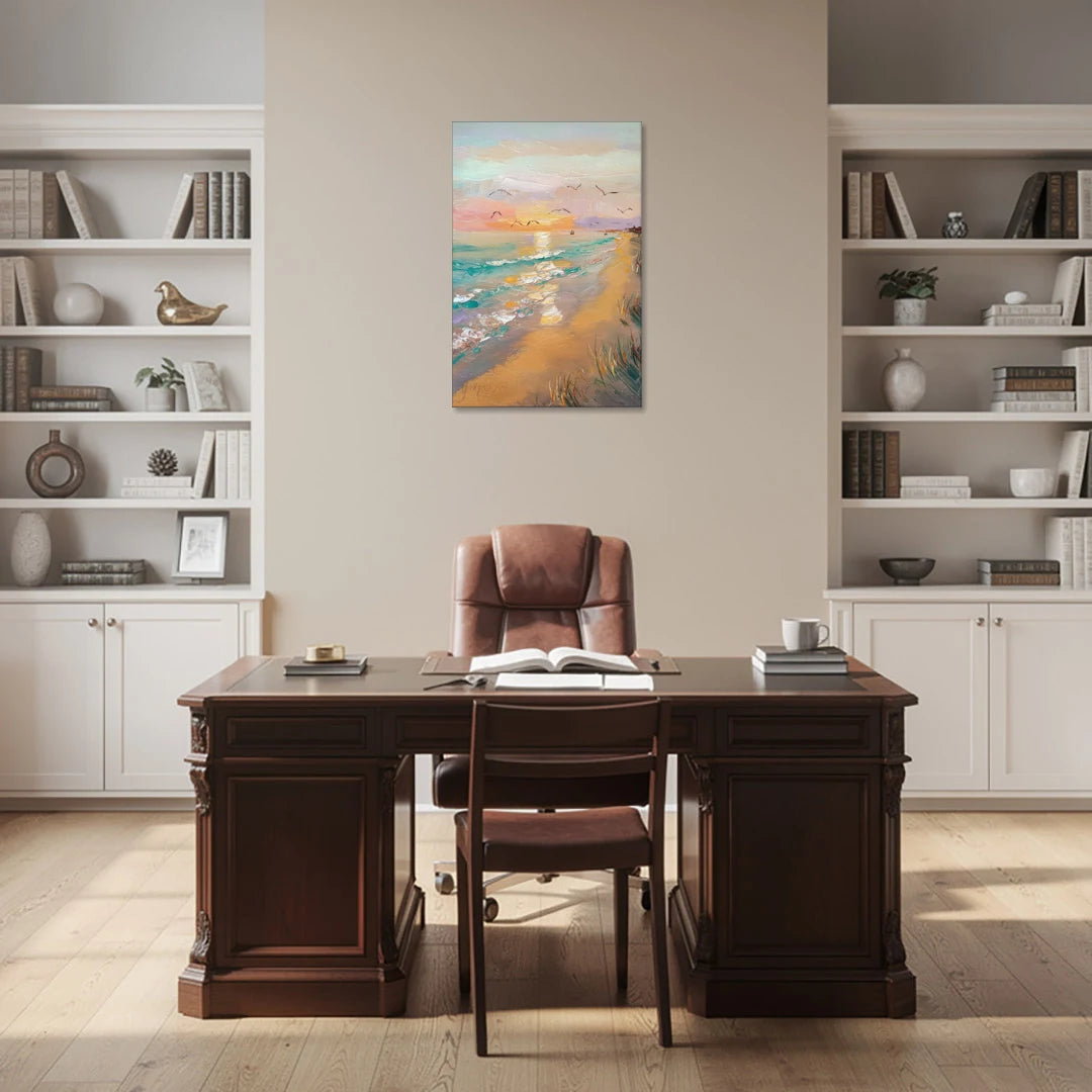 Galveston Beach Sunrise - Canvas Wall Art - Office - 24x36