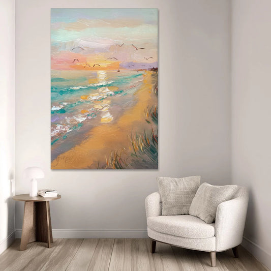 Galveston Beach Sunrise - Canvas Wall Art - Sofa - 40x60