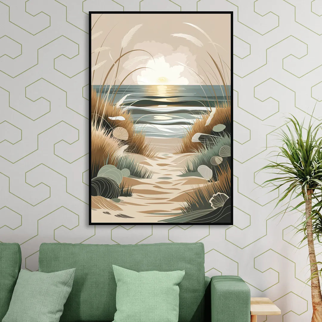 Galveston Coastal Vibes Living Room - Black Canvas Wall Art
