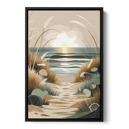 Galveston Coastal Vibes Front - Black Canvas Wall Art