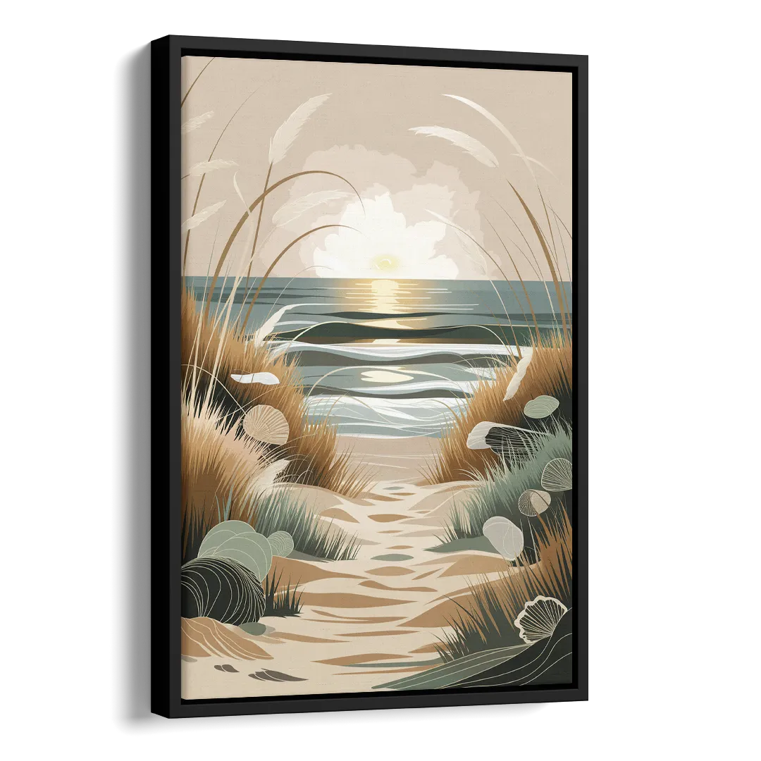 Galveston Coastal Vibes Side - Black Canvas Wall Art