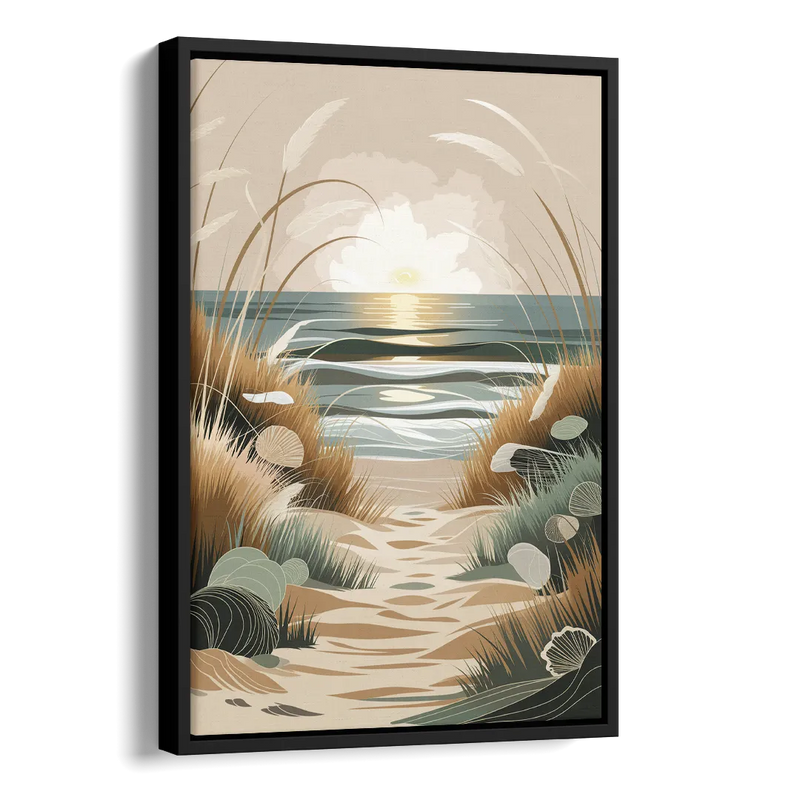 Galveston Coastal Vibes Side - Black Canvas Wall Art