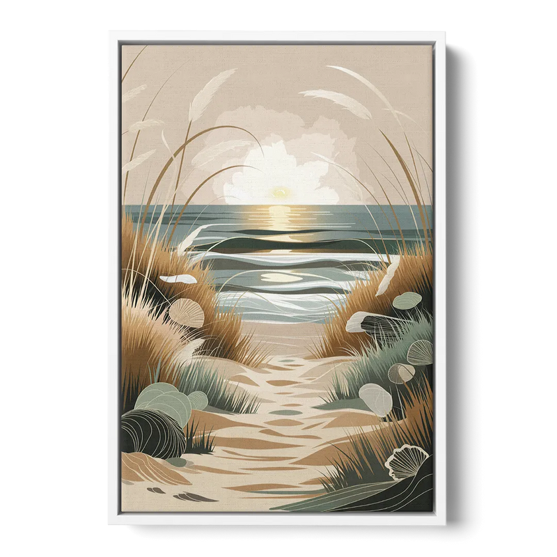 Galveston Coastal Vibes Front - White Canvas Wall Art