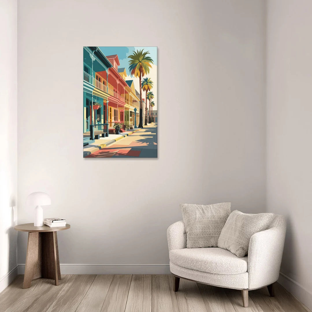 Galveston Downtown Charm - Canvas Wall Art - Sofa - 24x36